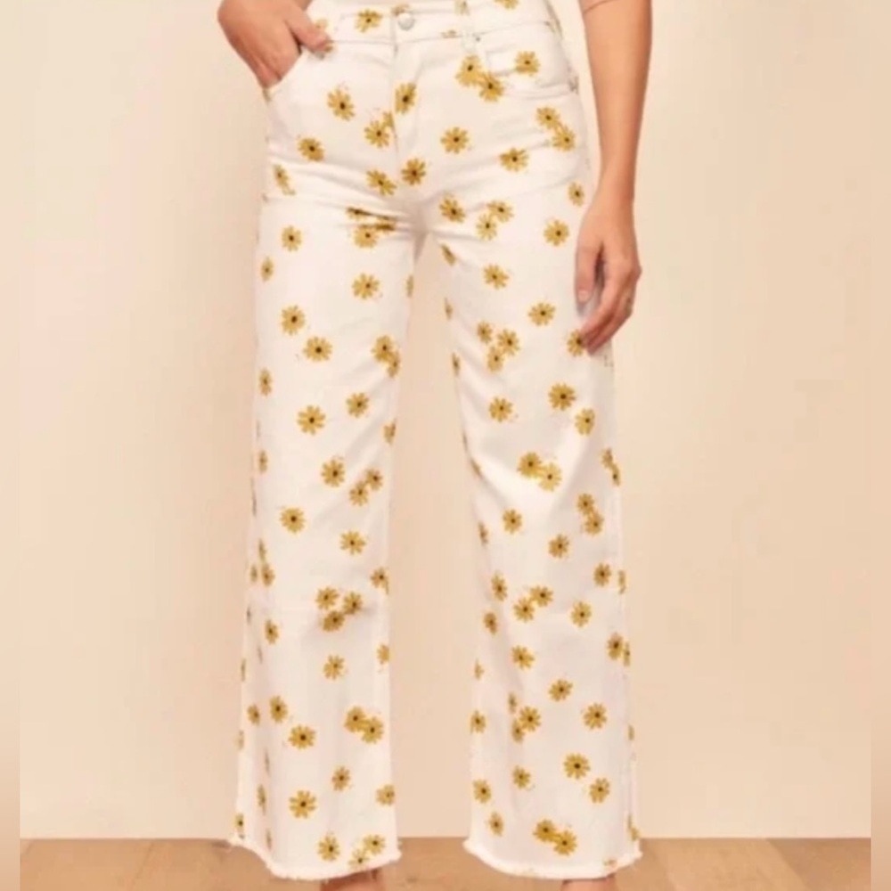 Reformation Fawcett Jean in Daisy Print ‘Daized White’